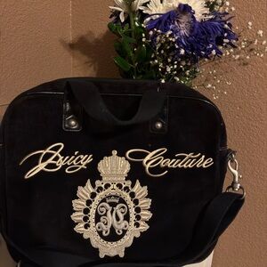 Juicy Couture Black Crossbody Bag with Silver Embroidery